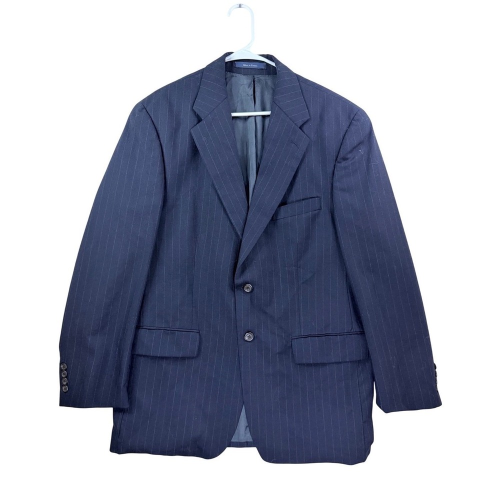 Polo Ralph Lauren Blazer Mens 42R Navy Blue Pinstripe Wool Sport Coat Jacket